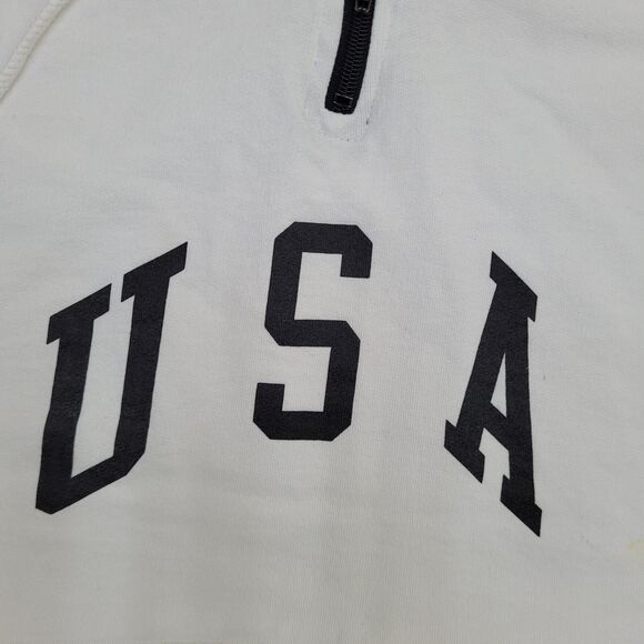 Vintage USA Cropped Hoodie Jacket Womens Medium 19x14 White - Picture 14 of 15
